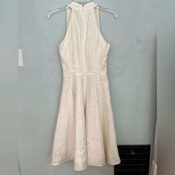 Lauren Ralph Lauren 100% Linen Sleeveless Crossover V Neck Swing MIDI Dress 2 - Picture 7 of 14